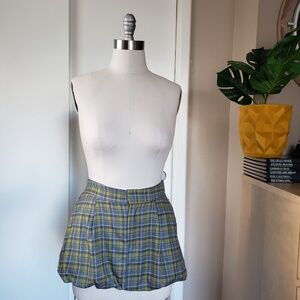 Plaid Mini Bubble Skirt Size Small NEW!